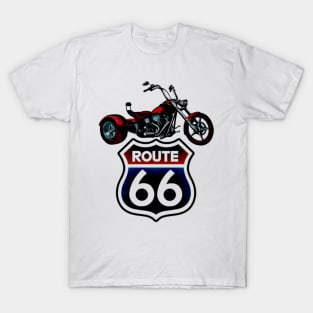 Motorcycle Chopper Route 66 T-Shirt